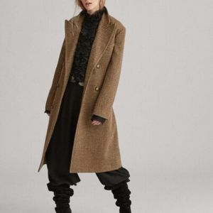 polo ralph lauren glen plaid wool trench